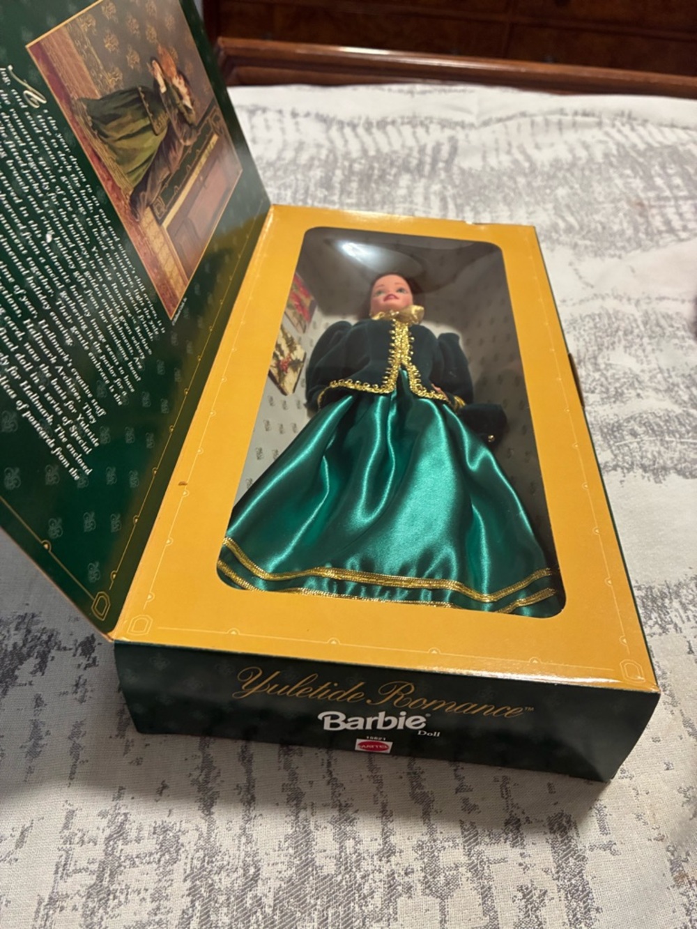 Mattel Barbie Yuletide Romance Doll Green and Gold Holiday Gown